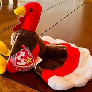 Ty Red and Brown Turkey Plush Toy